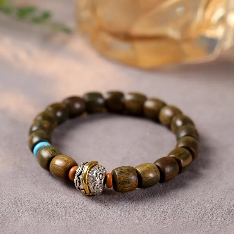 The Years Are Quiet Green Sandalwood Wooden Bracelets Unisex-4