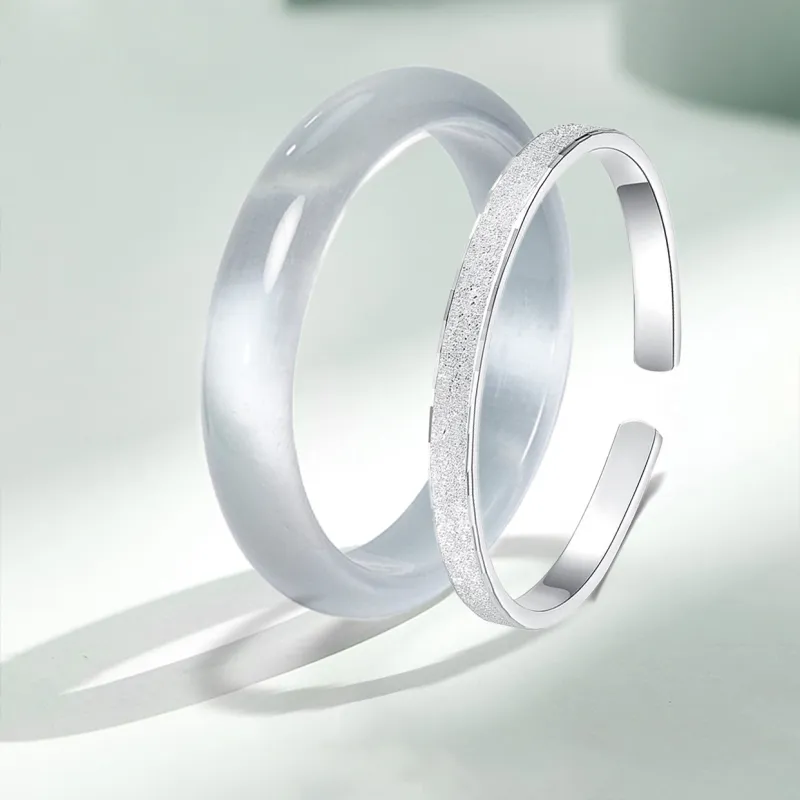 The Years Are Quiet Glass Cat Eye Bangles Unisex-2