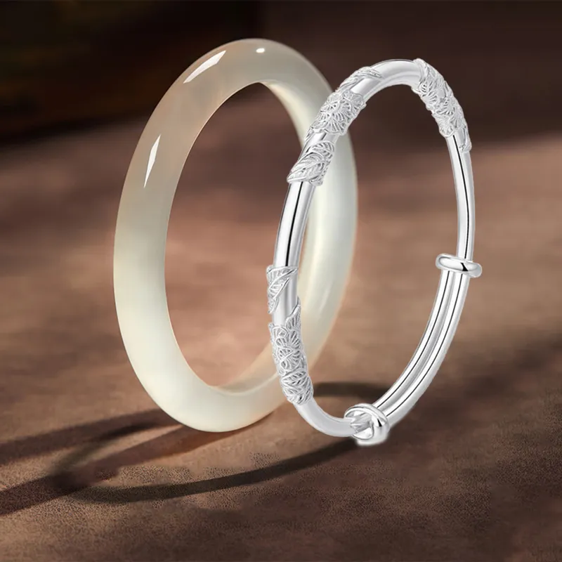 The Years Are Quiet Glass Cat Eye Bangles Unisex-2