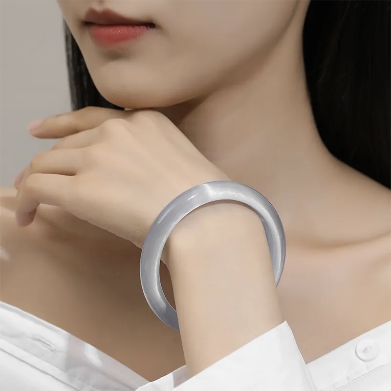 The Years Are Quiet Glass Cat Eye Bangles Unisex-5