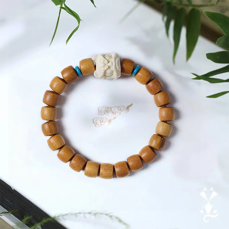 The Years Are Quiet Golden Sandalwood Bracelets Unisex-3