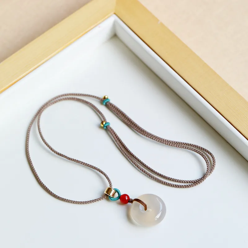 The Years Are Quiet Chalcedony Pendants Unisex-3