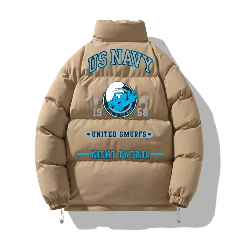 The Smurfs Puffer Jacket Unisex Black-7