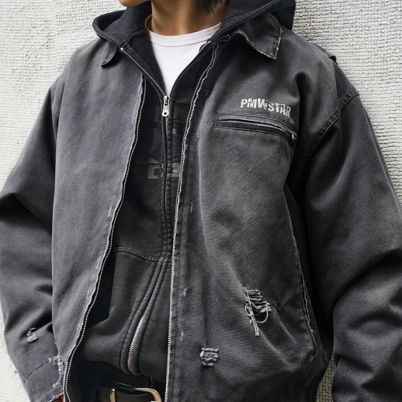 P.M.W Jackets & Coats Men's Washed Gray-4