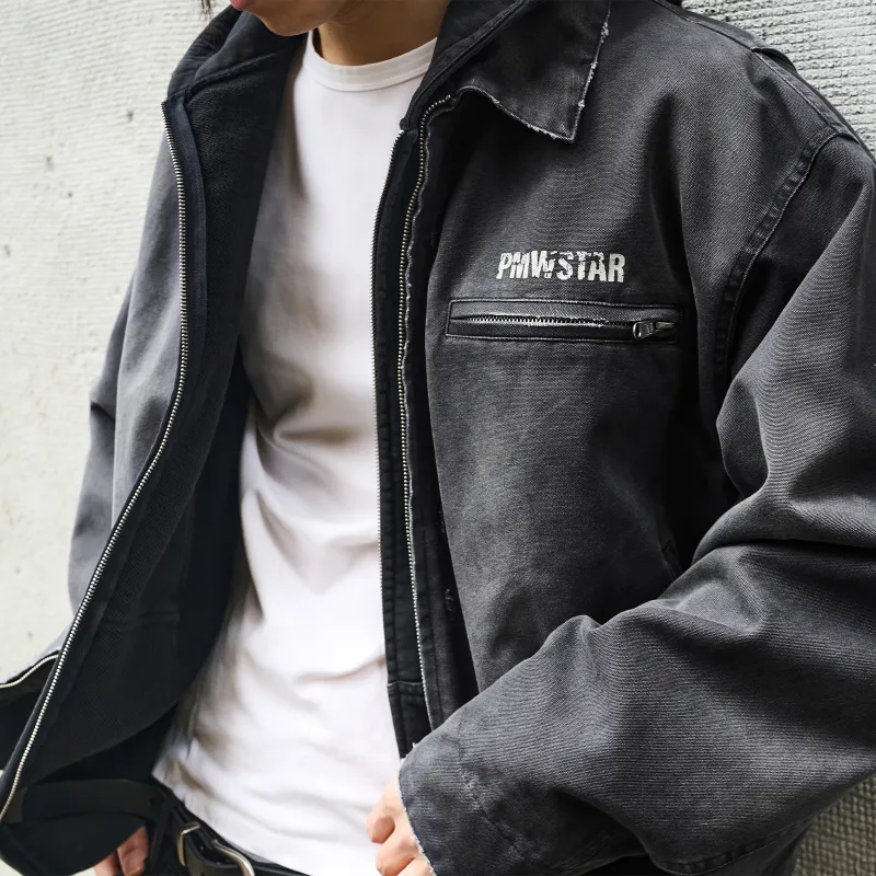 P.M.W Jackets & Coats Men's Washed Gray-3