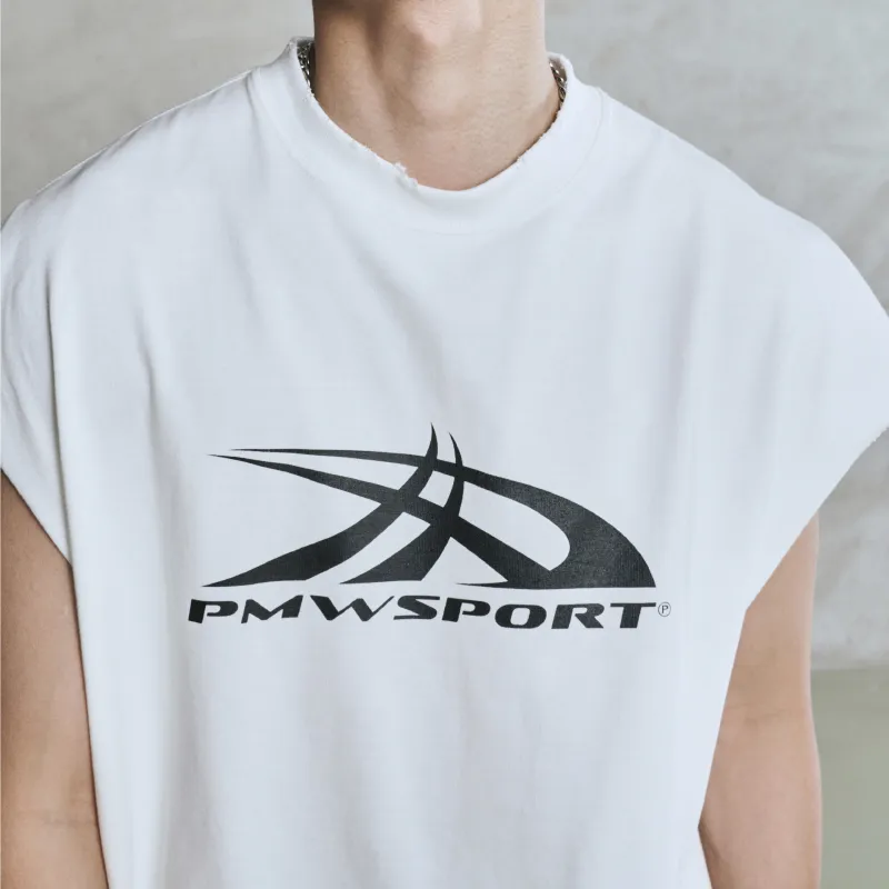 P.M.W Tank Tops Men White-3