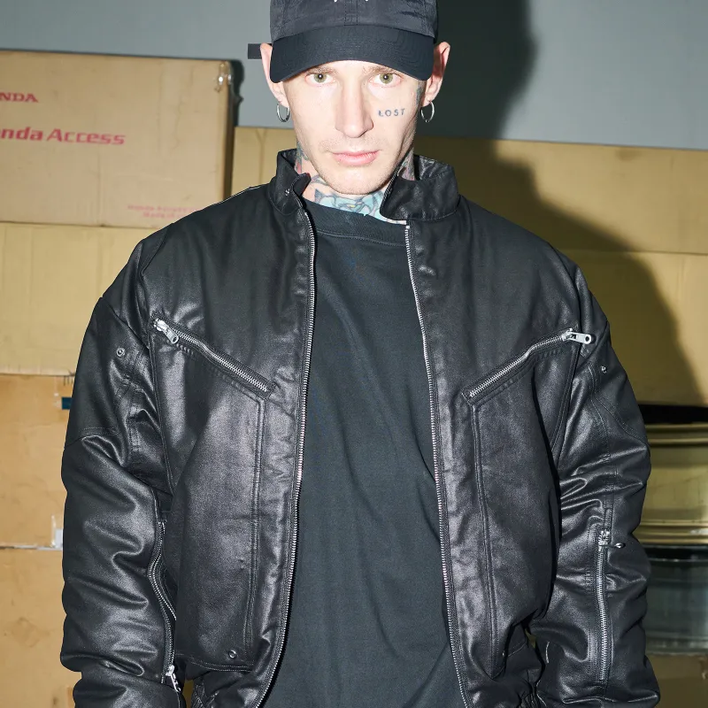 P.M.W Jackets Coats Unisex Black-4