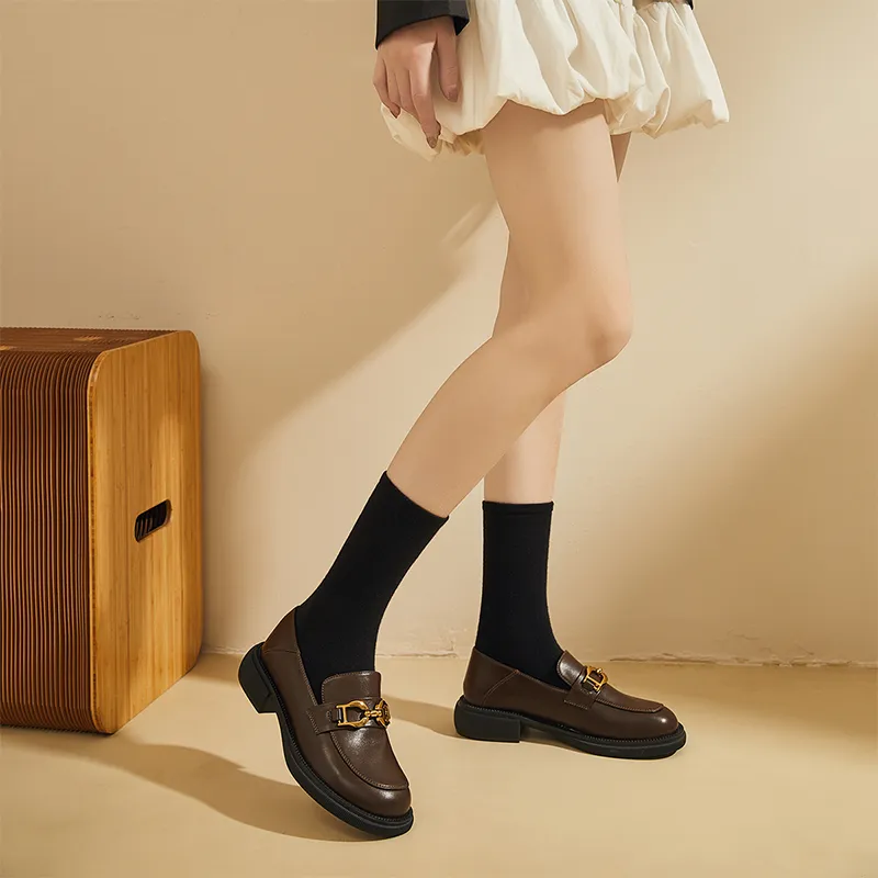EXULL Q Platform Shoes 3.5cm Women's Brown-4