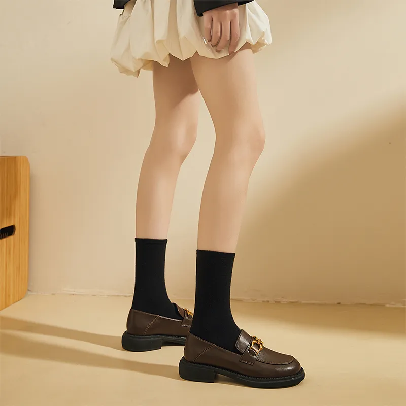 EXULL Q Platform Shoes 3.5cm Women's Brown-5