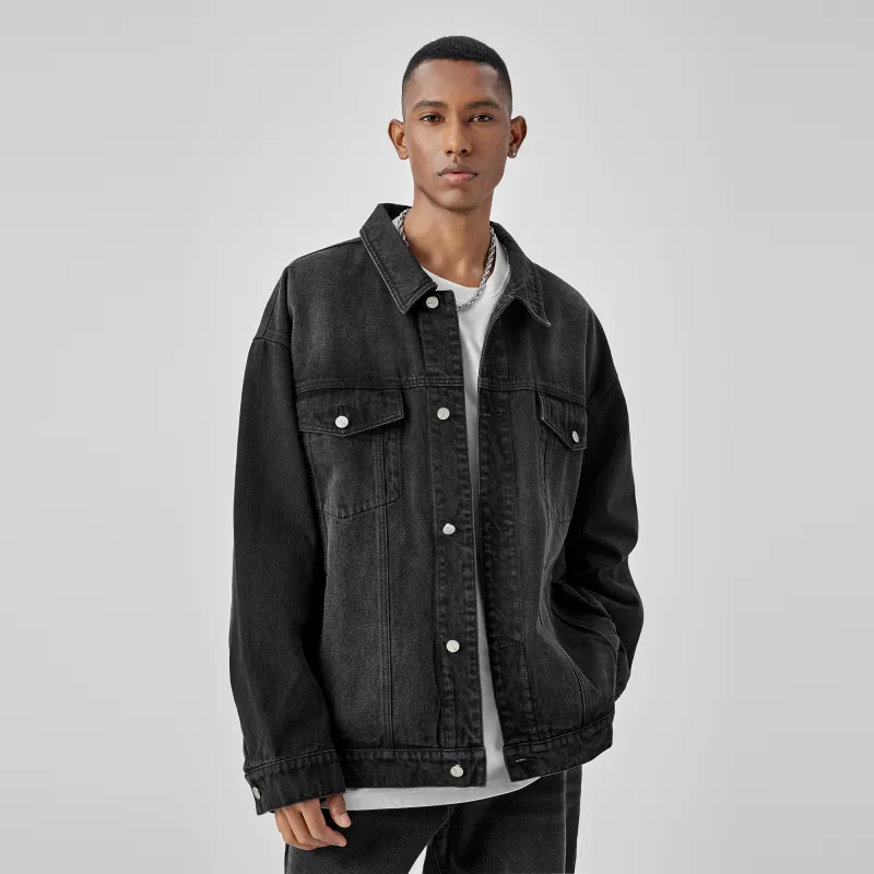 Bodydream Denim Jackets Men Washed Black-3