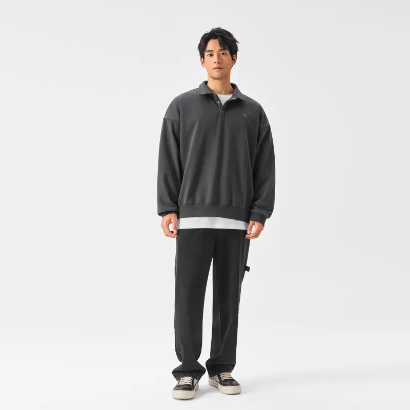 Bodydream American Long Sleeved Lapel Loose Fit Sweatshirt Unisex-5