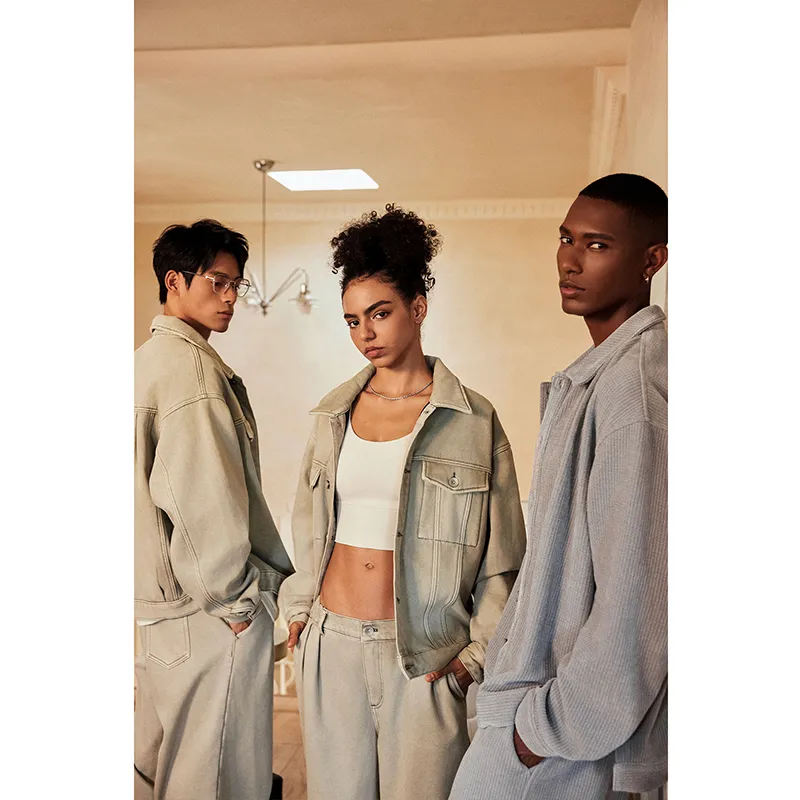 Bodydream Denim Jackets Unisex Light Gray-3