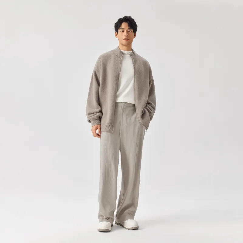 Bodydream Loose Fit Casual Stand Collar Sweater Vintage Knitwear Unisex-2