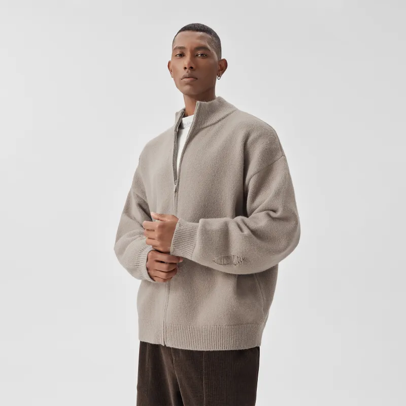 Bodydream Loose Fit Casual Stand Collar Sweater Vintage Knitwear Unisex-4