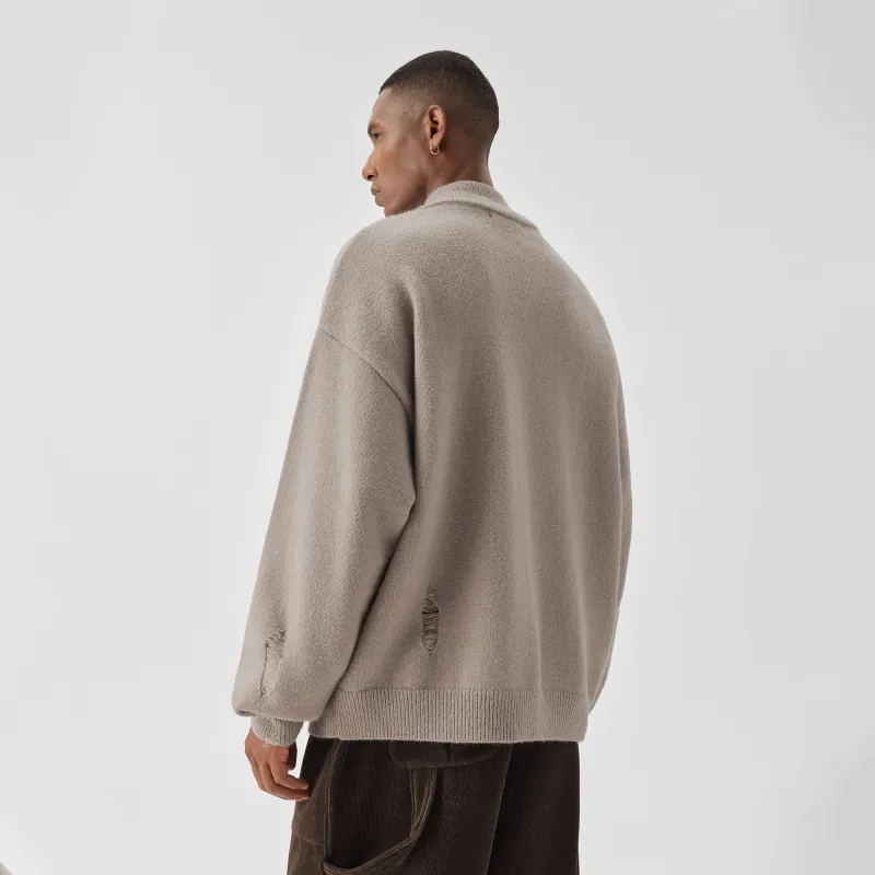 Bodydream Loose Fit Casual Stand Collar Sweater Vintage Knitwear Unisex-5
