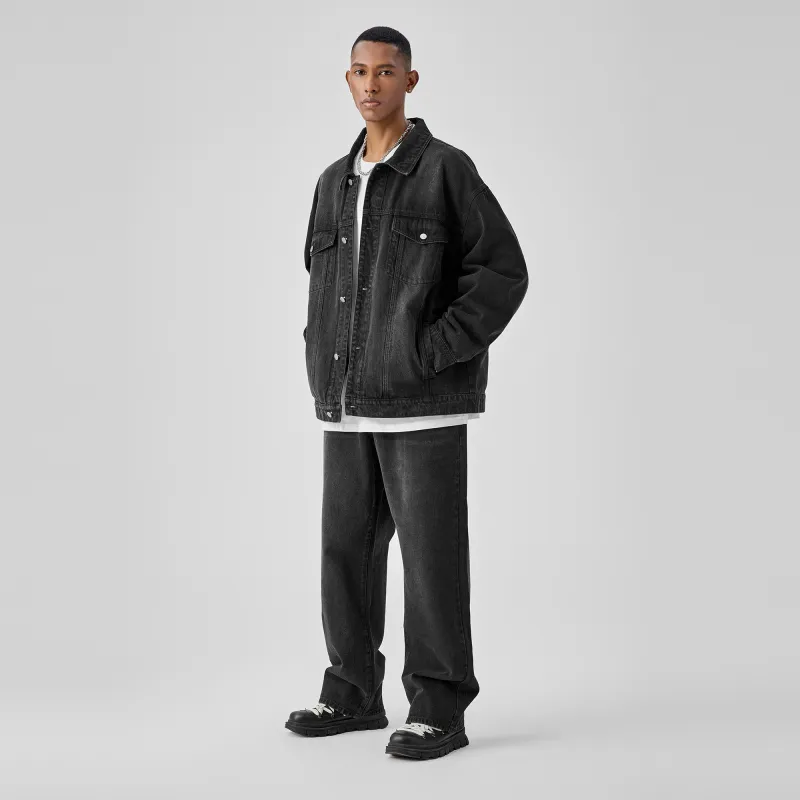 Bodydream Denim Jackets Men Washed Black-5