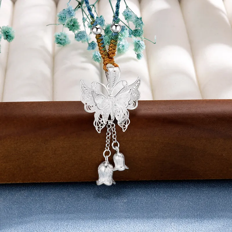 SINO GEM 999 Fine Silver Necklaces Women's-4