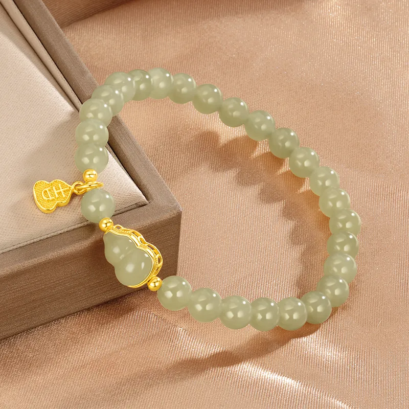 SINO GEM Hetian Jade Bracelets Pale Greenish White Jade Women's-5
