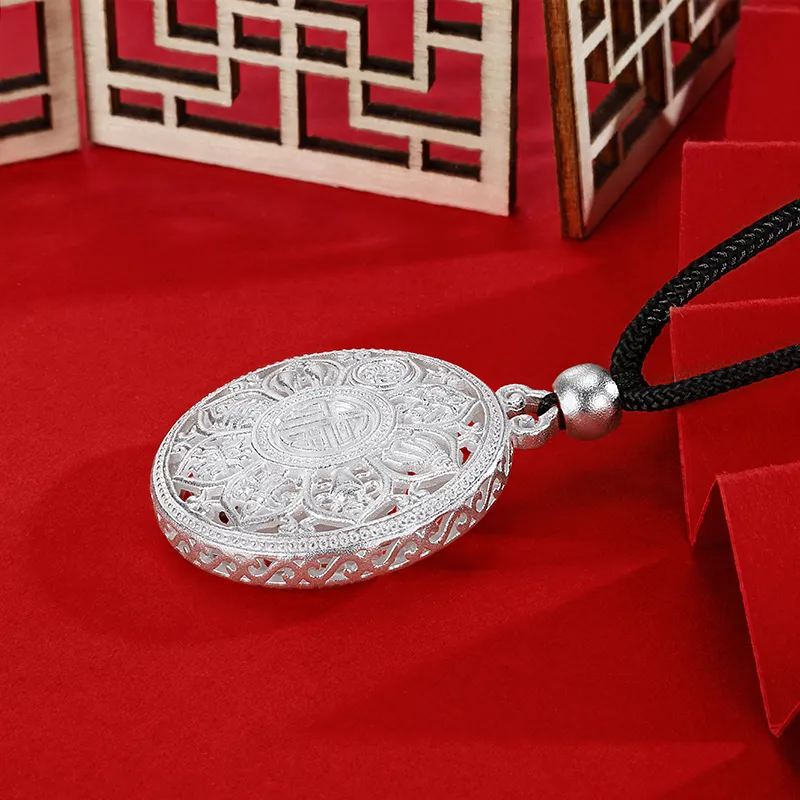 SINO GEM 999 Fine Silver Pendants Unisex-2