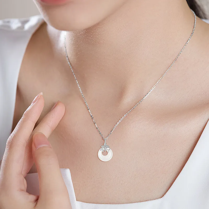 Chinese Jewelry Chalcedony Necklaces Women's-1