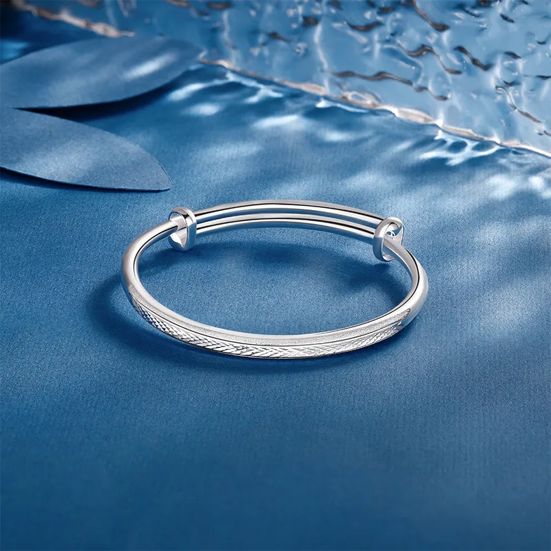 SINO GEM 999 Fine Silver Bangles Women's-3