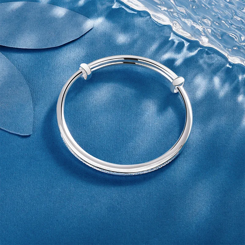 SINO GEM 999 Fine Silver Bangles Women's-5