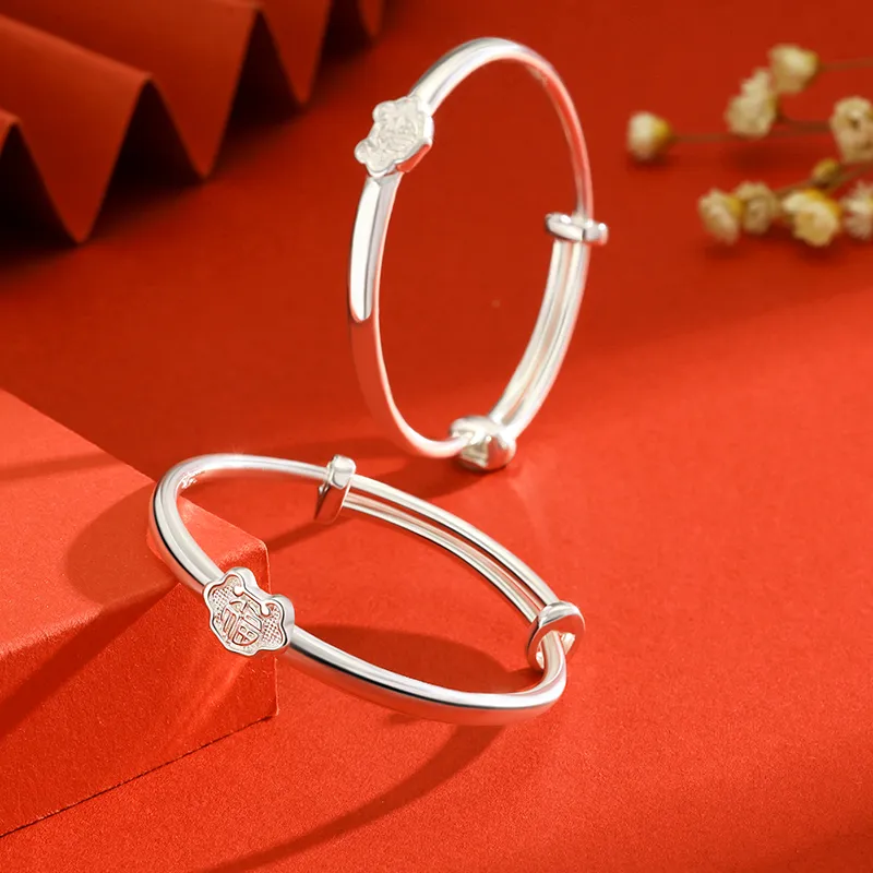 SINO GEM 999 Fine Silver Bangles Kids'-4