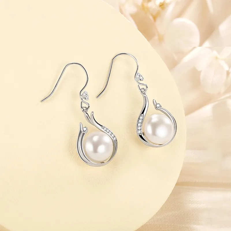 Chinese Jewelry Freshwater Pearl Earrings Women's-1