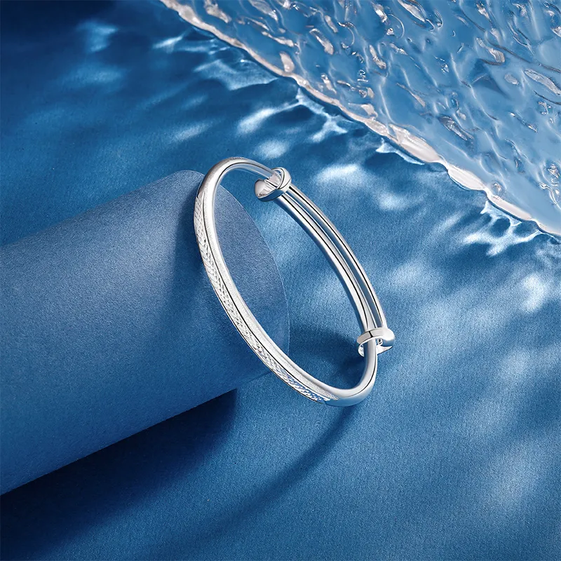 SINO GEM 999 Fine Silver Bangles Women's-2