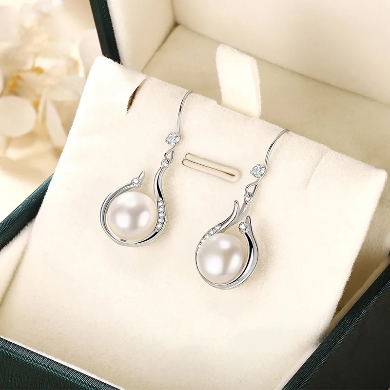 Chinese Jewelry Freshwater Pearl Earrings Women's-2
