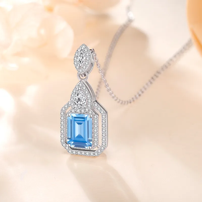 SINO GEM 925 Sterling Silver Necklaces Women's-4