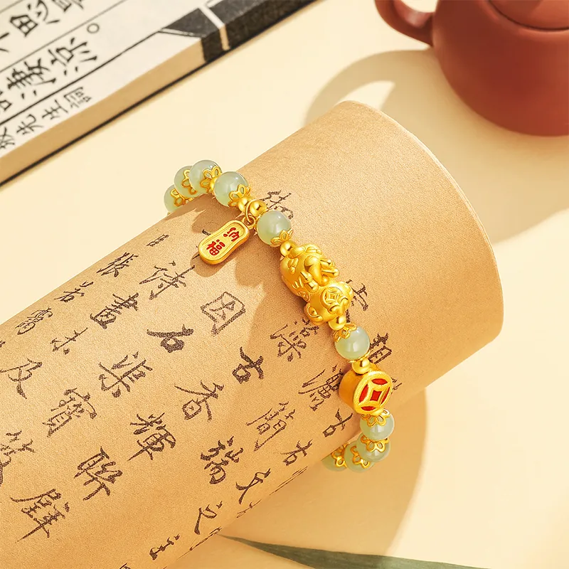 SINO GEM Hetian Jade Bracelets Green Jade Unisex-6