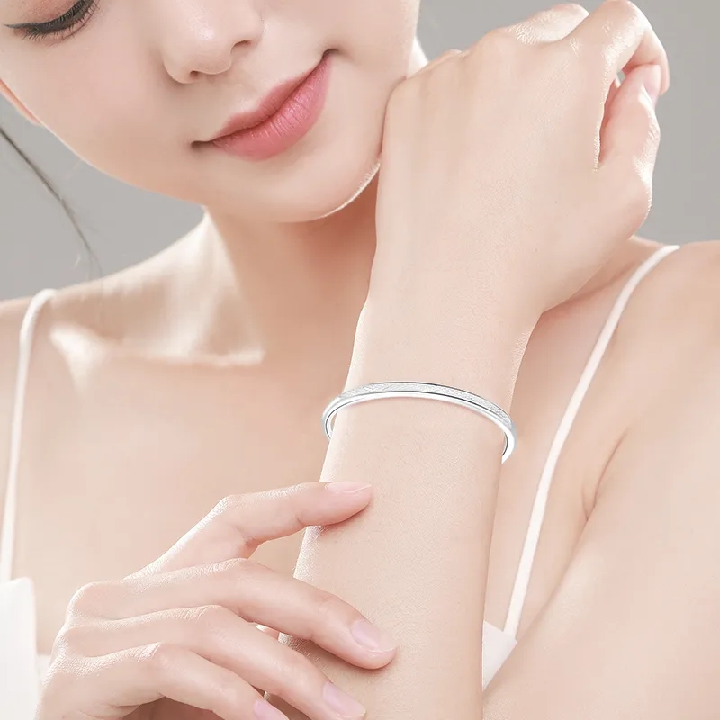 SINO GEM 999 Fine Silver Bangles Women's-7