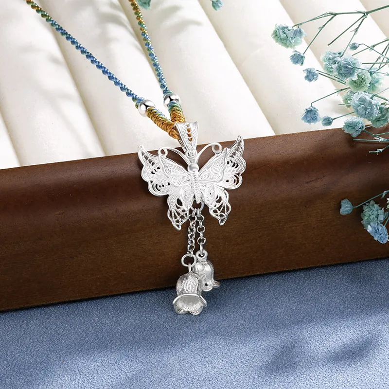 SINO GEM 999 Fine Silver Necklaces Women's-5