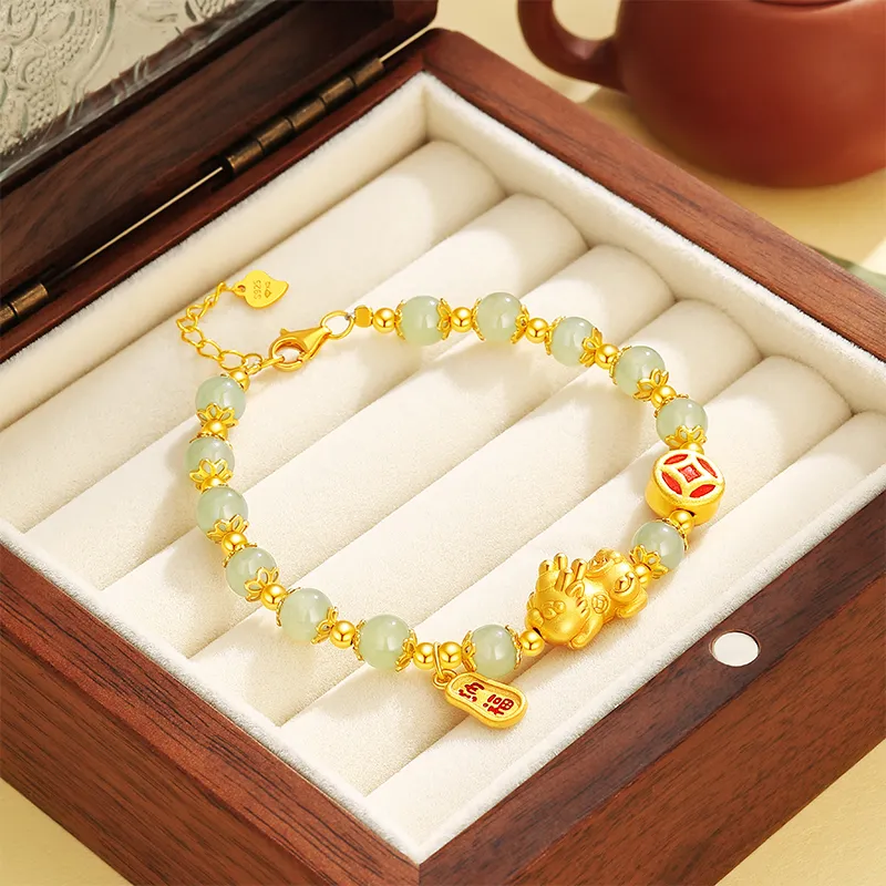 SINO GEM Hetian Jade Bracelets Green Jade Unisex-1