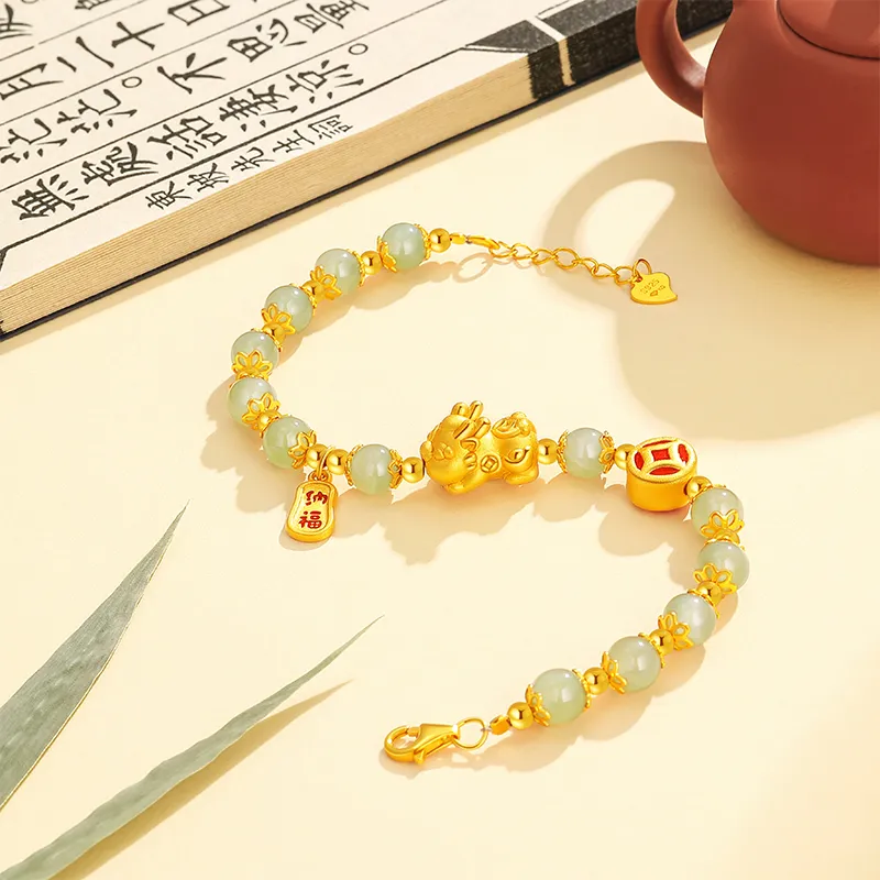 SINO GEM Hetian Jade Bracelets Green Jade Unisex-5
