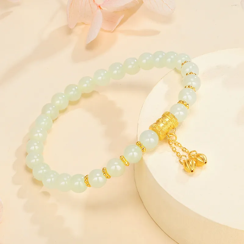 SINO GEM Hetian Jade Bracelets Pale Greenish White Jade Women's-1