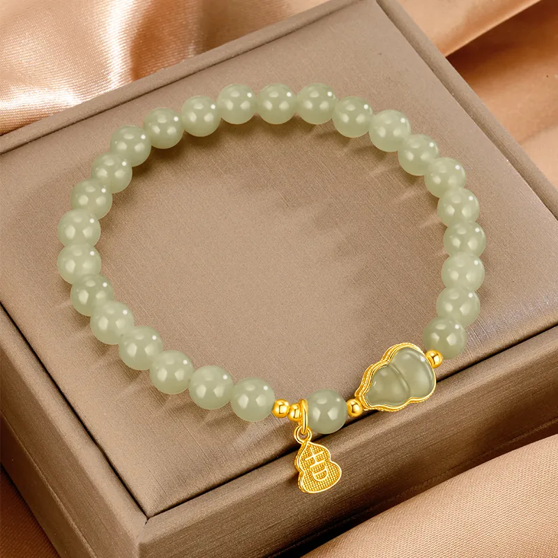 SINO GEM Hetian Jade Bracelets Pale Greenish White Jade Women's-1