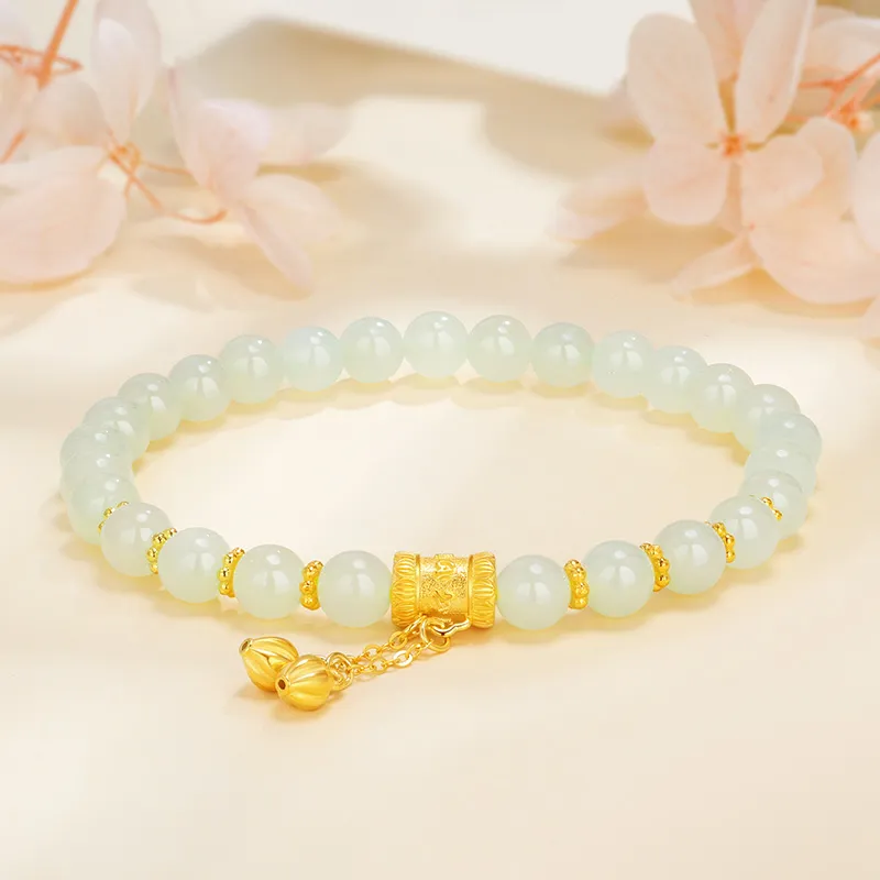 SINO GEM Hetian Jade Bracelets Pale Greenish White Jade Women's-4