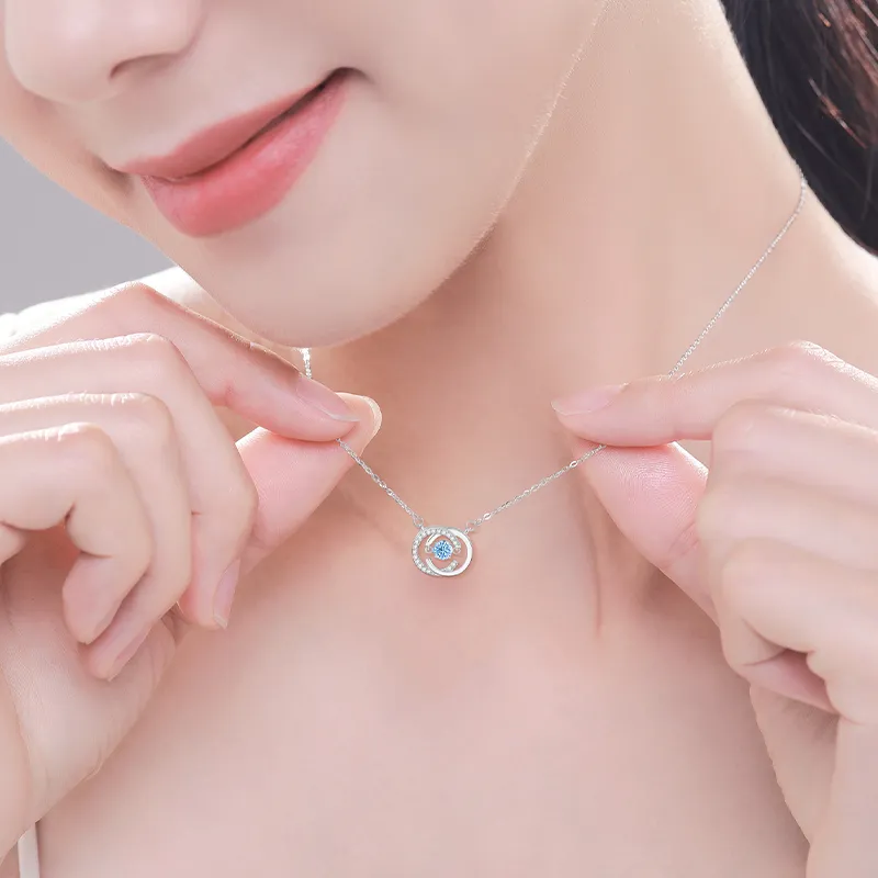 SINO GEM 925 Sterling Silver Necklaces Women's-6