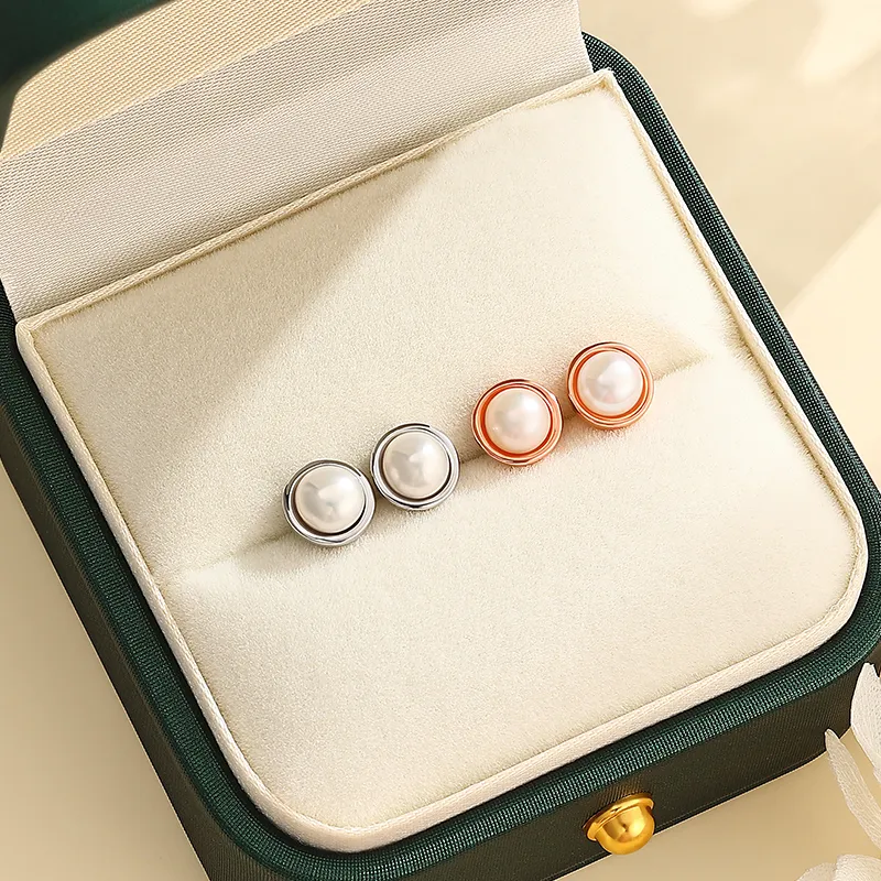 Chinese Jewelry Freshwater Pearl Stud Earrings Women's-8