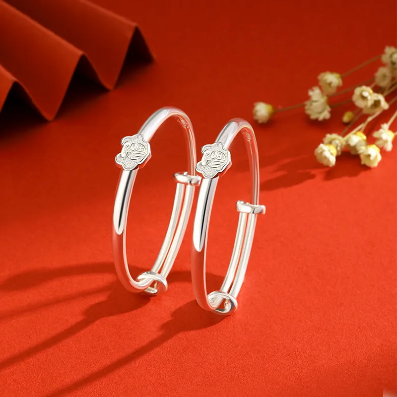 SINO GEM 999 Fine Silver Bangles Kids'-3