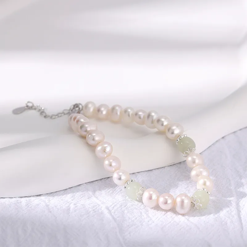 SINO GEM Pearl Silver Bracelet Women's-3