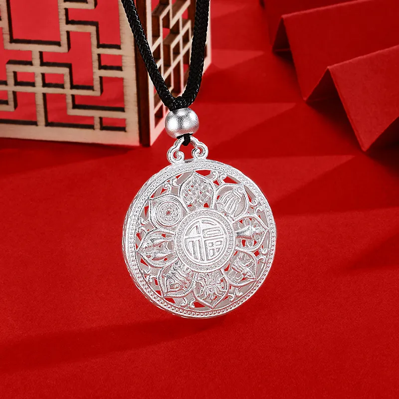SINO GEM 999 Fine Silver Pendants Unisex-5