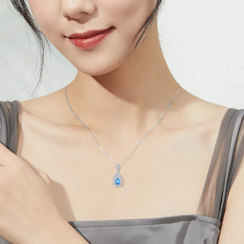 SINO GEM 925 Sterling Silver Necklaces Women's-7