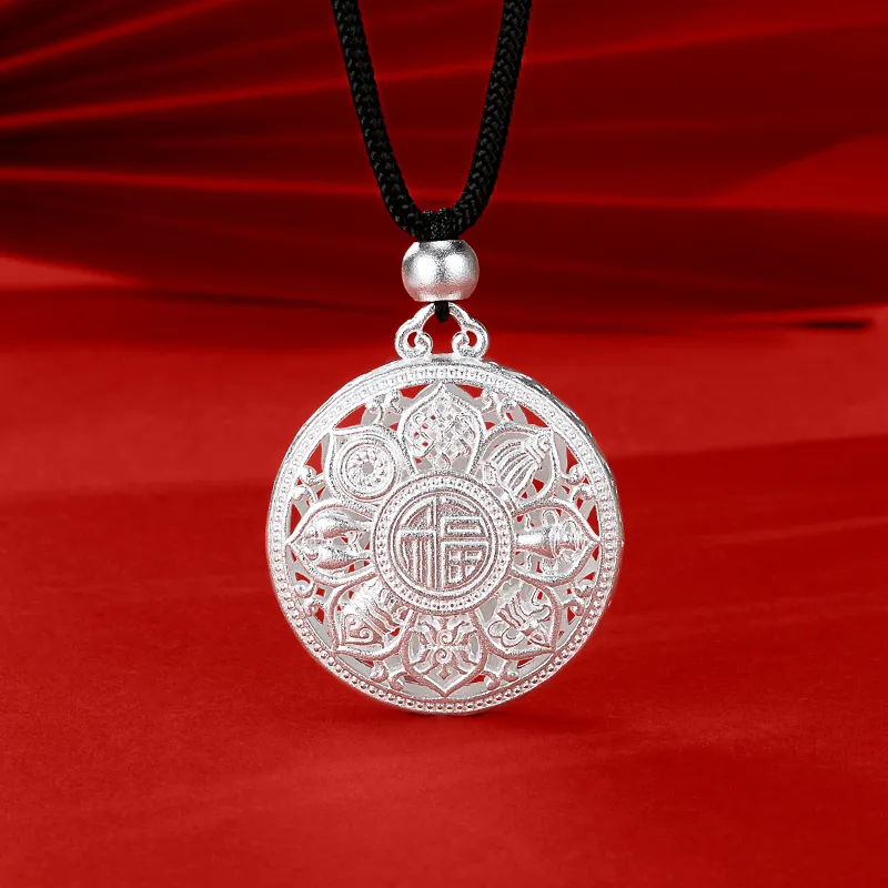 SINO GEM 999 Fine Silver Pendants Unisex-4