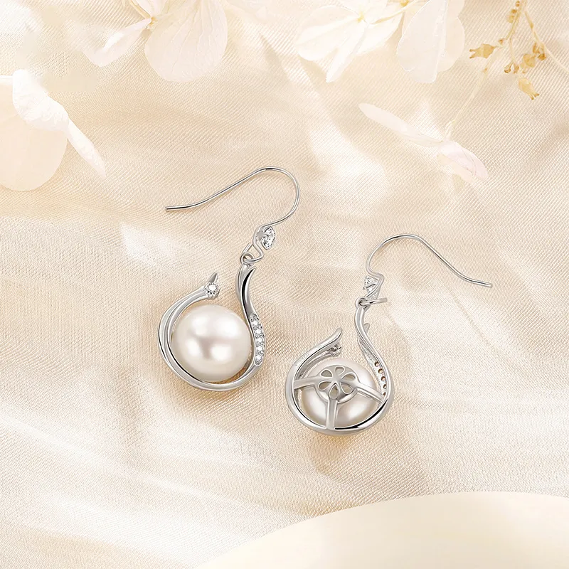 Chinese Jewelry Freshwater Pearl Earrings Women's-4