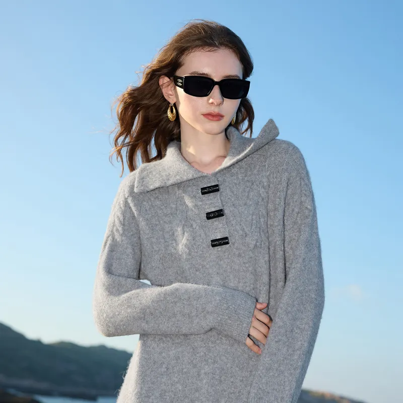 3COLOUR Long Sleeved Dress Women's Heather Gray-2