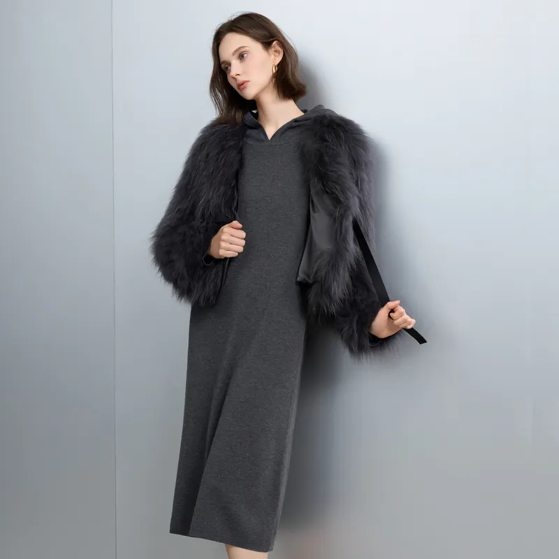 3COLOUR Long Sleeved Dress Women's Silent Gray-6