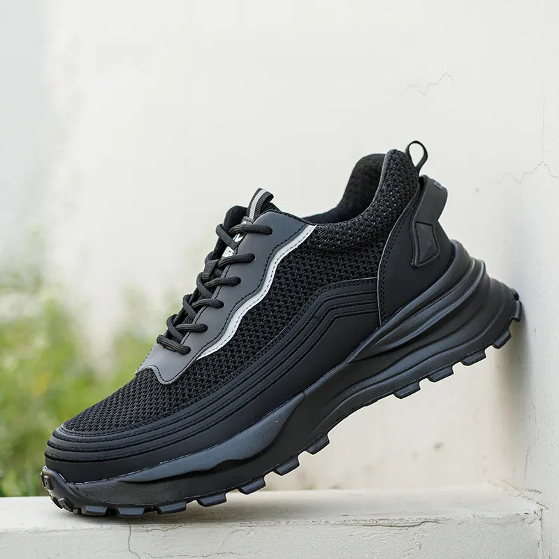 DINGGU Slip Resistant And Breathable Low Top Casual Shoes Men's Black-3